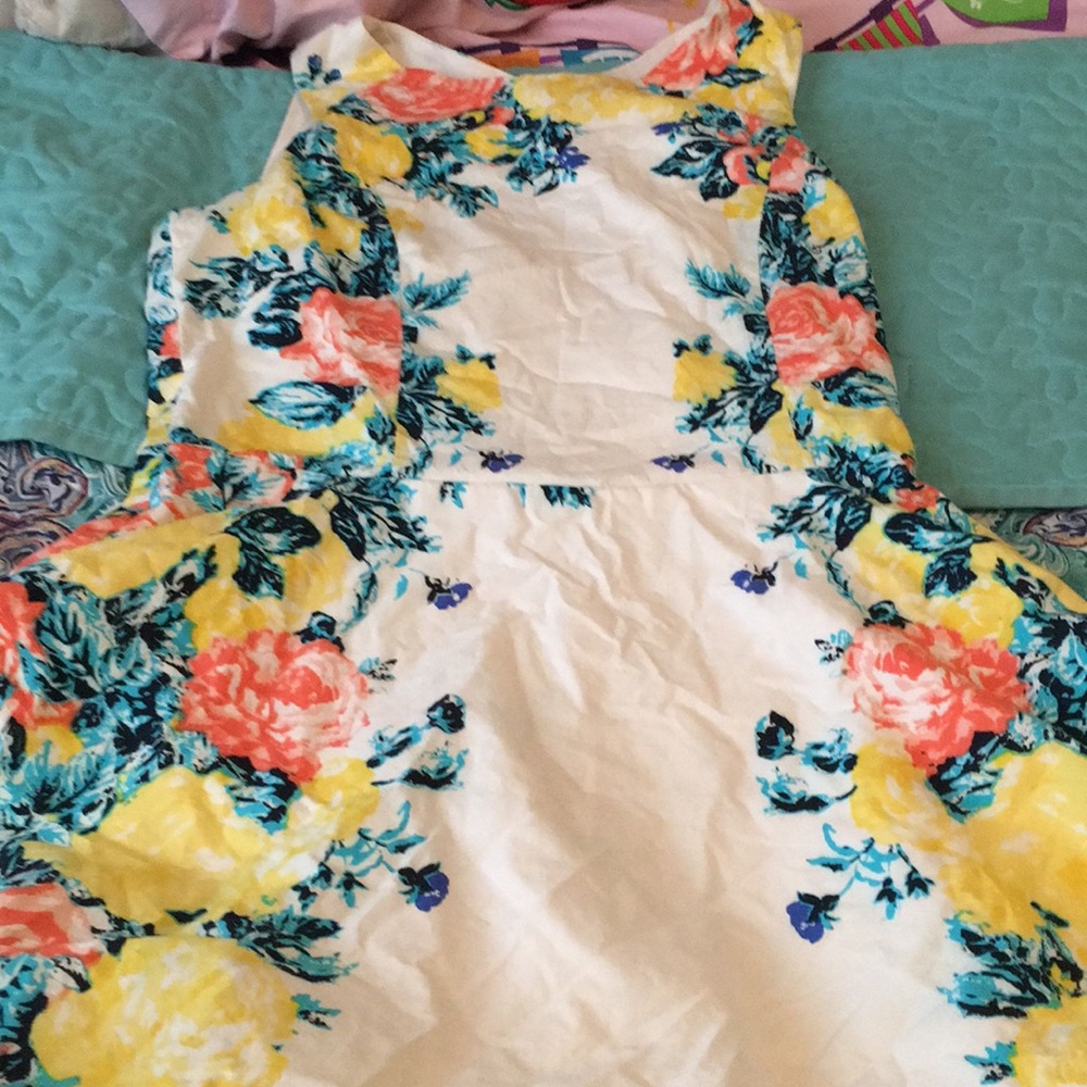 A multicolored floral printed dress